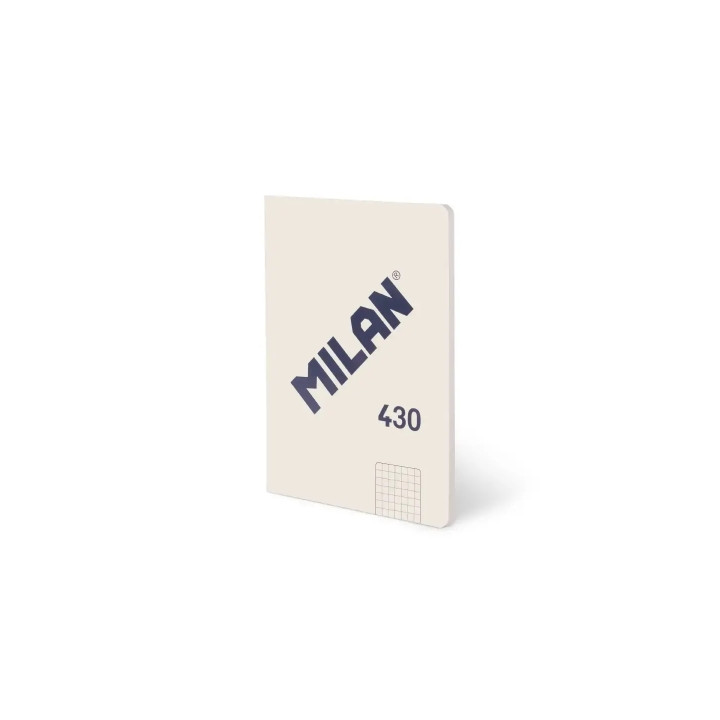 Milan 430 Libreta Encolada Formato A5 Cuadricula 5x5 - 48 Hojas de 95 gr/m2 - Microperforado - Tapa Blanda - Color Beige