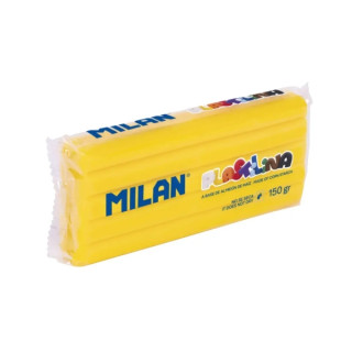 Milan Barra de Plastilina de 150gr - Base de Almidon de Maiz - Sin Gluten - Mezclables - Color Amarillo