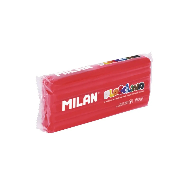 Milan Barra de Plastilina de 150gr - Base de Almidon de Maiz - Sin Gluten - Mezclables - Color Rojo