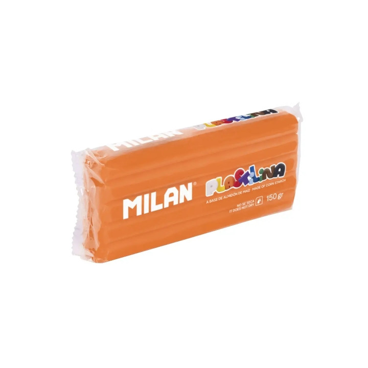 Milan Barra de Plastilina de 150gr - Base de Almidon de Maiz - Sin Gluten - Mezclables - Color Naranja