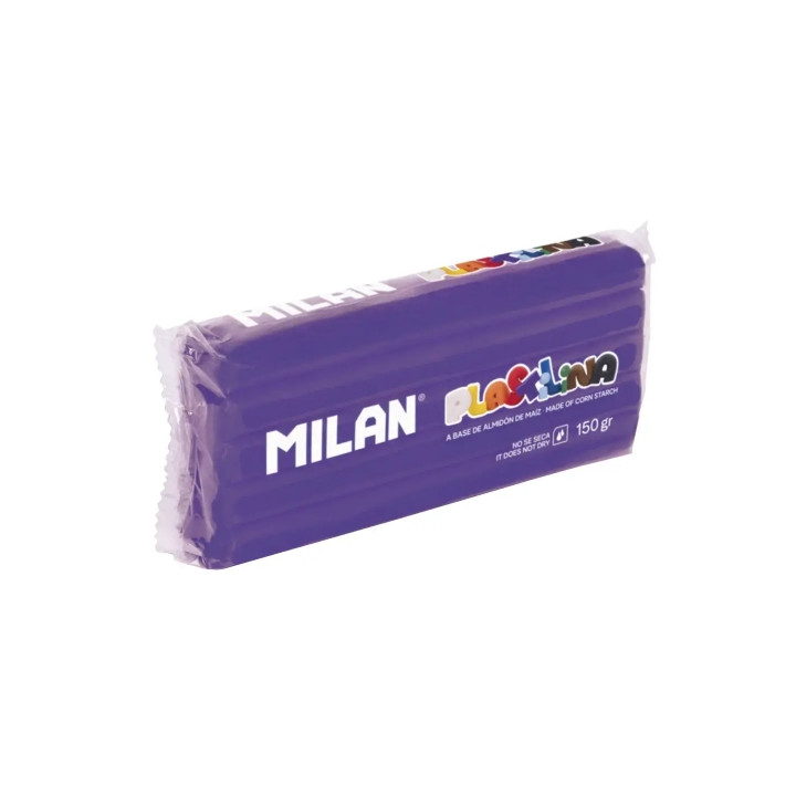 Milan Barra de Plastilina de 150gr - Base de Almidon de Maiz - Sin Gluten - Mezclables - Color Lila