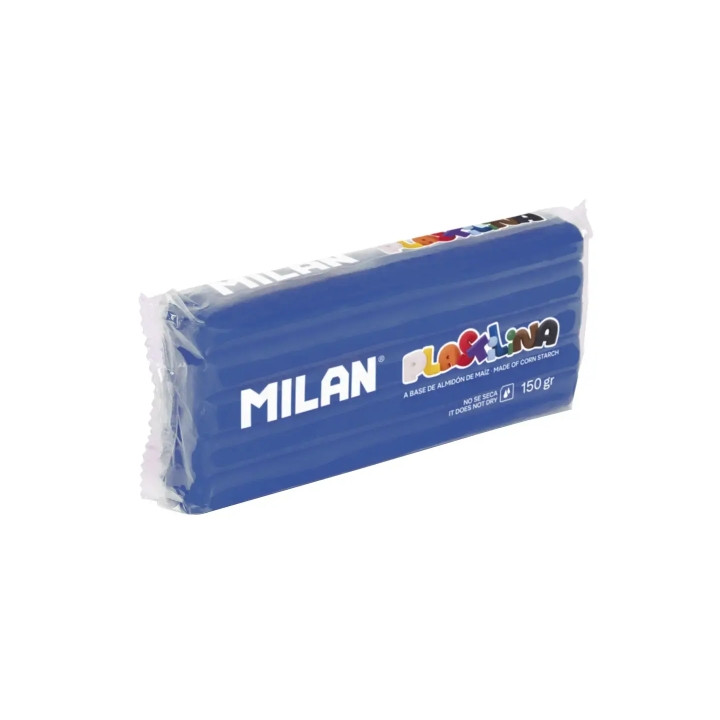 Milan Barra de Plastilina de 150gr - Base de Almidon de Maiz - Sin Gluten - Mezclables - Color Azul Oscuro