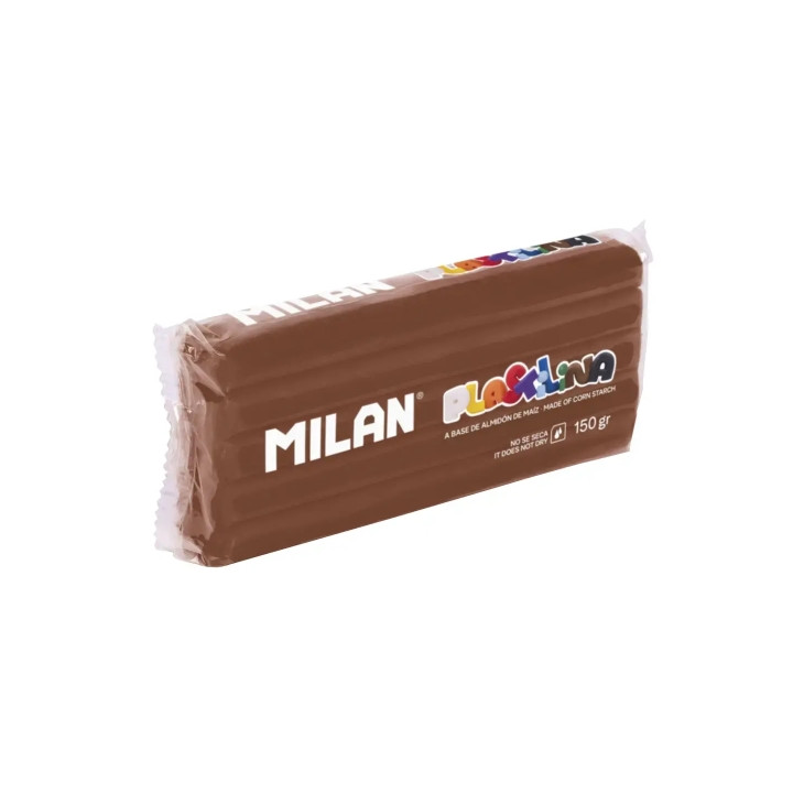Milan Barra de Plastilina de 150gr - Base de Almidon de Maiz - Sin Gluten - Mezclables - Color Marron