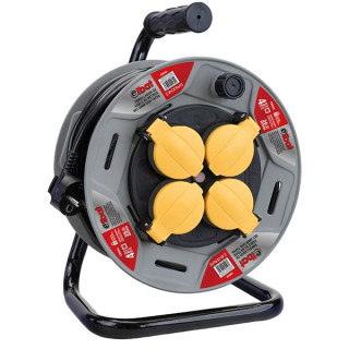 Elbat Enrollador Alargador con Proteccion Termica - 4 Shukos - Carga Maxima Enrollado 1100W