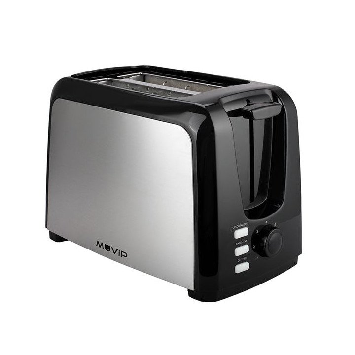 Muvip MV0621 Tostadora de Pan 750W - Capacidad para 2 Rebanadas - 7 Niveles de Tostado - Boton de Cancelacion - Funcion Desconge