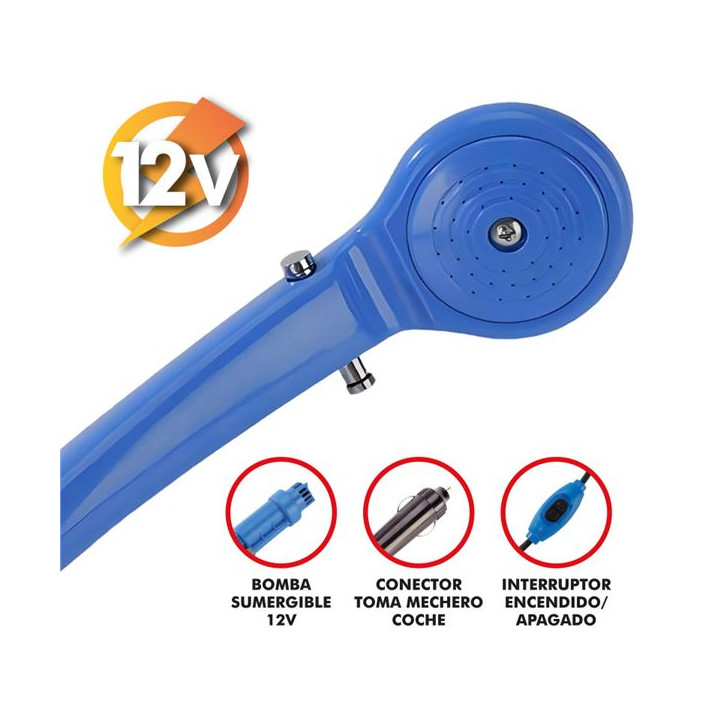 Muvip MV0634 Ducha Portatil 12V - Ultraligera y Compacta - Control de Caudal