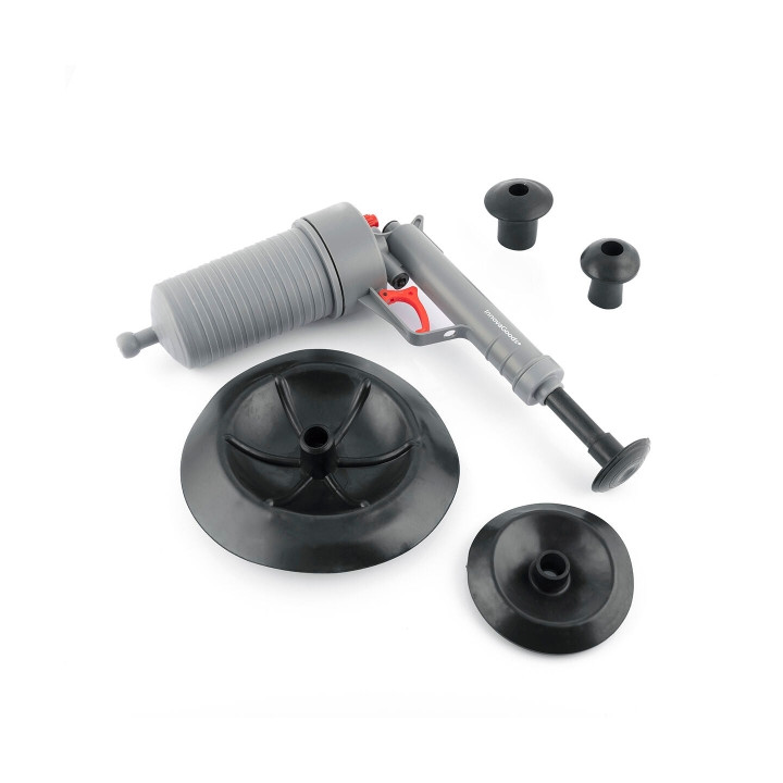 Innovagoods KlinGun Pistola Desatascadora Universal de Aire Comprimido - Incluye 4 Adaptadores - Material Resistente - Uso Ecolo