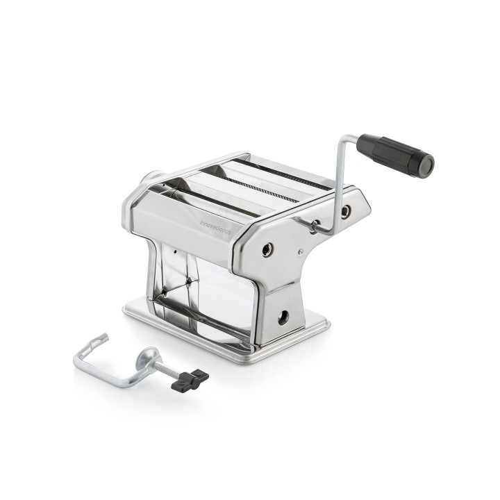 Innovagoods Frashta Maquina para Pasta - Cuerpo de Metal - Multifuncion - 3 Formas Diferentes - Grosor Regulable - Facil Limpiez