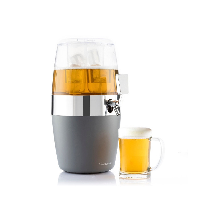 Innovagoods Freer Dispensador Refrigerante para Bebidas - Capacidad 4L - Grifo Antigoteo - Compartimento para Hielo - Compartime