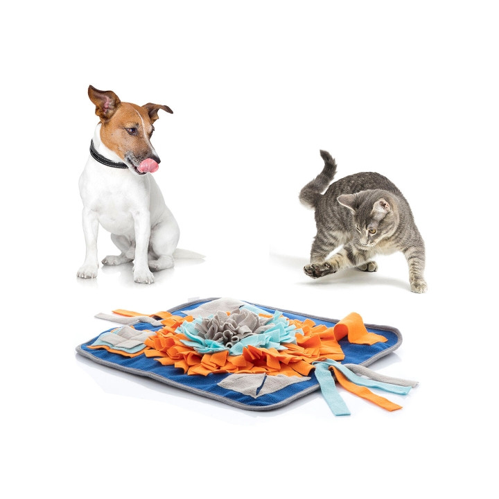 Innovagoods Fooland Alfombra Interactiva para Mascotas - Suave - Base Antideslizante - Estimula Sentidos - 45x1x45cm - Color Mul