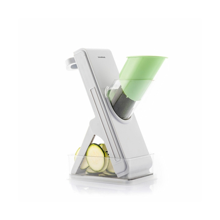 Innovagoods Slichen Mandolina Cortadora de Verduras 5 en 1 - Cuchillas Intercambiables - Plegable - Incluye Recipiente - Facil L