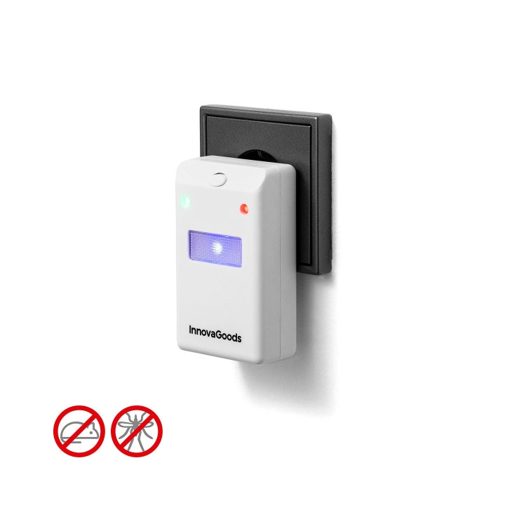 Innovagoods Killekt Duo Pack de 2 Repelentes Ultrasonicos de Plagas - Silencioso y Ecologico - Alcance hasta 180m2 - Reutilizabl