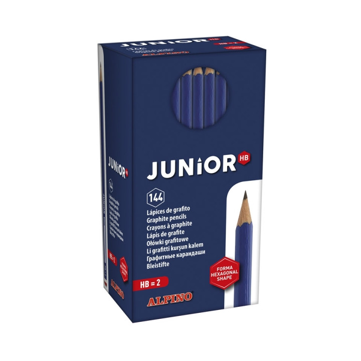 Alpino Junior Pack de 144 Lapices de Grafito HB con Cabecilla - Espacio para el Nombre