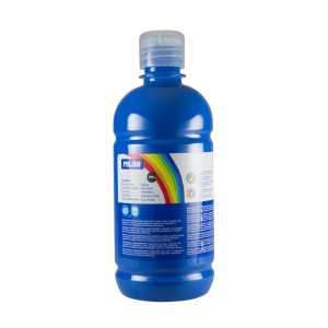 Milan Botella de Tempera - 500ml - Tapon Dosificador - Secado Rapido - Mezclable - Color Cyan