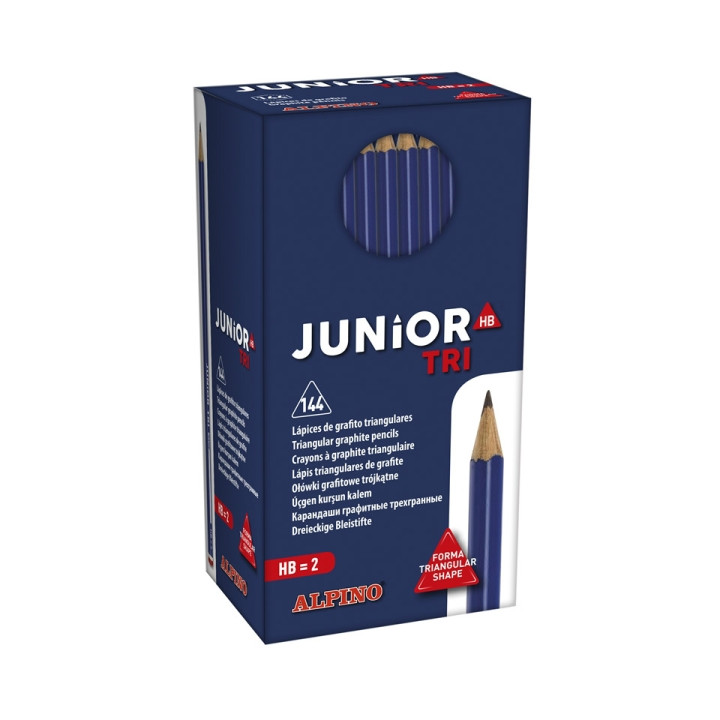 Alpino Junior Tri Pack con 144 Lapices de Grafito HB Triangulares - Espacio para el Nombre