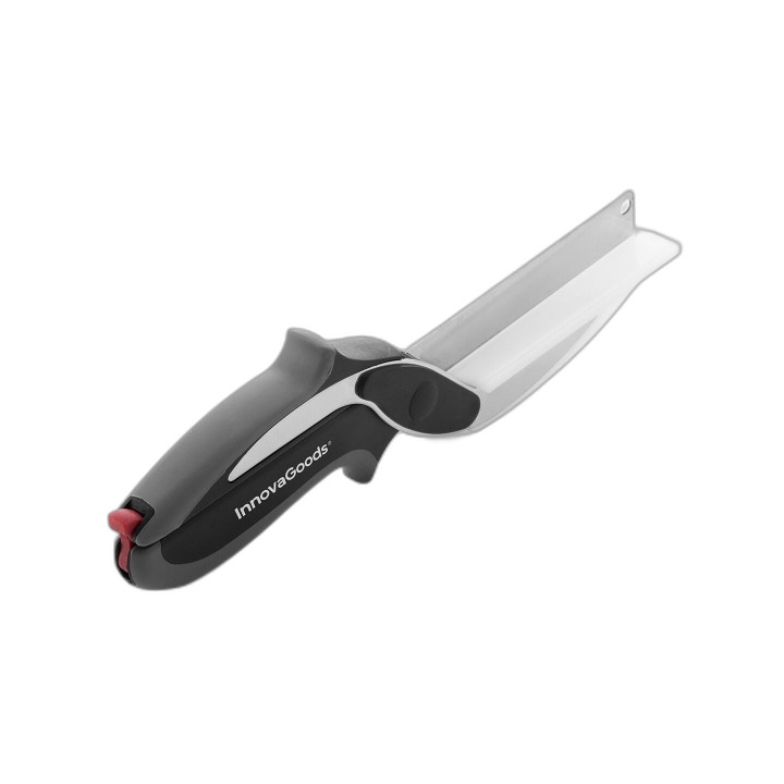 Innovagoods Cuchillo Tipo Tijera con Mini Tabla de Cortar Integrada - Mango Antideslizante - Multifuncion - Bloqueo de Seguridad