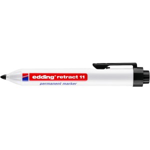 Edding Retract 11 Rotulador Permanente Retractil - Punta Redonda - Trazo entre 1.5 y 3mm - Recargable - Secado Rapido - Color N