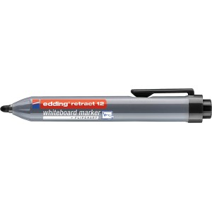Edding Retract 12 Rotulador para Pizarra Blanca Retractil - Punta Redonda - Trazo entre 1.5 y 3mm - Recargable - Secado Rapido