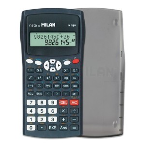 Milan M240 Calculadora Cientifica 10+2 Digitos - Pantalla de 2 Lineas - 240 Funciones Integradas Incluyendo 124 Cientificas - C