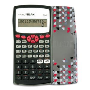Milan M240 Calculadora Cientifica 10+2 Digitos - Pantalla de 2 Lineas - 240 Funciones Integradas Incluyendo 124 Cientificas - C