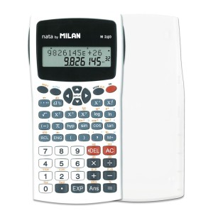 Milan M240 Calculadora Cientifica 10+2 Digitos - Pantalla de 2 Lineas - 240 Funciones Integradas Incluyendo 124 Cientificas - C