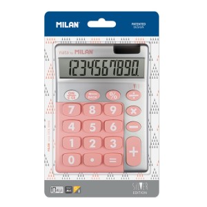 Milan Calculadora 10 Digitos Silver - Calculadora de Sobremesa - Teclas Grandes - Tecla Rectificacion Entrada de Datos - Color