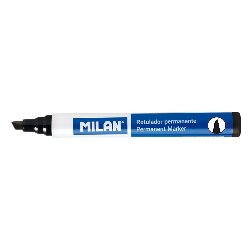 Milan Rotuladores Permanentes Punta Biselada - Punta 1 - 4mm - Tinta a Base de Alcohol - Color Negro Milan Rotuladores Permanentes Punta Biselada - Punta 1 - 4mm - Tinta a Base de Alcohol - Color Negro