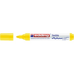 Edding 4500 Rotulador Permanente para Textil - Punta Redonda - Trazo entre 2 y 3mm - Olor Neutro - Secado Rapido - Color Amaril