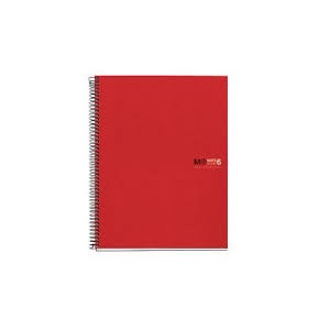 Miquel Rius Notebook6 Cuaderno de Espiral Formato A5 - 150 Hojas de 70gr Microperforadas con 2 Taladros - Cubiertas de Poliprop