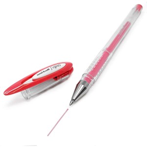 Uni-ball Signo Angelic Colour Boligrafo de Gel - Punta de Acero Inoxidable 0.7 mm. - Trazo 0.45 mm - Tinta Gel - Color Rojo Pas