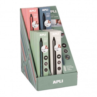 Apli Infinite Pencil Expositor con 20 Packs de Lapiz Infinito HB + Mina de Recambio + Tapon Protector - Para Escribir hasta 16k