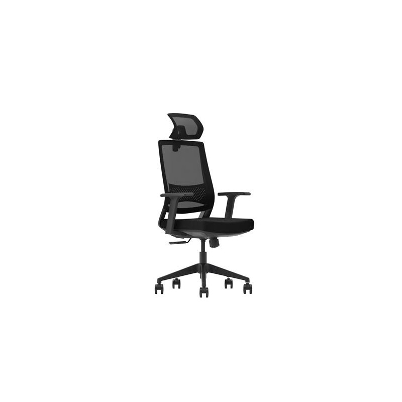 Cromad Gama Senior SE1000 Silla de Oficina - Piston de Gas de Grado 4 - Soporte Lumbar y Cervical - Respaldo de Malla - Reposab