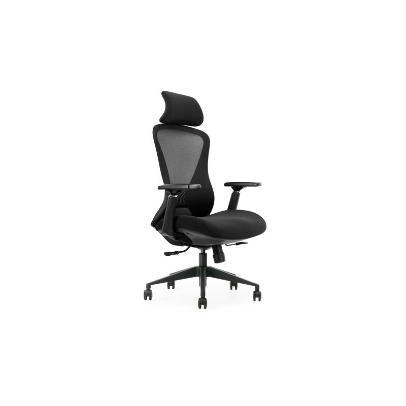 Cromad Gama Senior SE5000 Silla de Oficina - Piston de Gas de Grado 4 - Soportes Lumbar y Cervical Ajustables - Respaldo de Mal