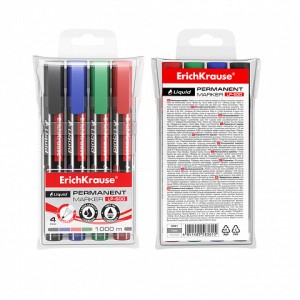 Set 4 marcadores permanentes con tinta líquida lp-600 erich krause 58361