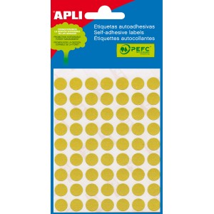 Apli Etiquetas Minibolsa Amarillas Ø 13.0mm 5 Hojas