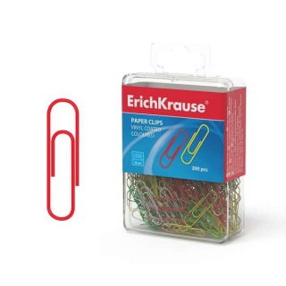 Erichkrause Clips de Colores con Recubrimiento de Plastico - Alambre de Acero de Alta Calidad - Resistente a La Corrosion - Col