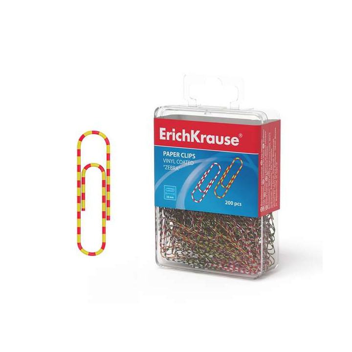 Erichkrause Clips con Recubrimiento de Plastico Zebra - Alambre de Acero de Alta Calidad - Resistente a La Corrosion - Color Ne