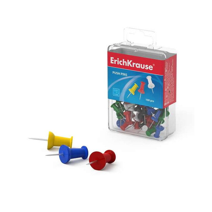 Erichkrause Tachuelas de Colores - Alambre de Acero de Alta Calidad - Resistente a La Corrosion - Papel sin Manchas - Color Var