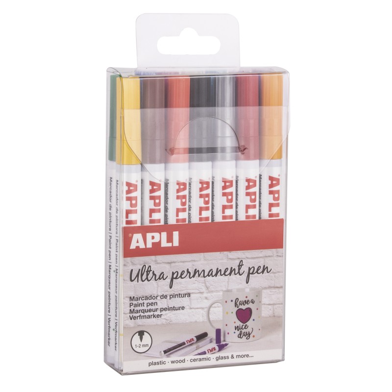 Apli Rotuladores Tinta Permanente Punta Fina - Pack 14 Colores - Base Aceite - Resistente Al Agua - Soporta Hasta 60°C Apli Rotuladores Tinta Permanente Punta Fina - Pack 14 Colores - Base Aceite - Resistente Al Agua - Soporta Hasta 60°C