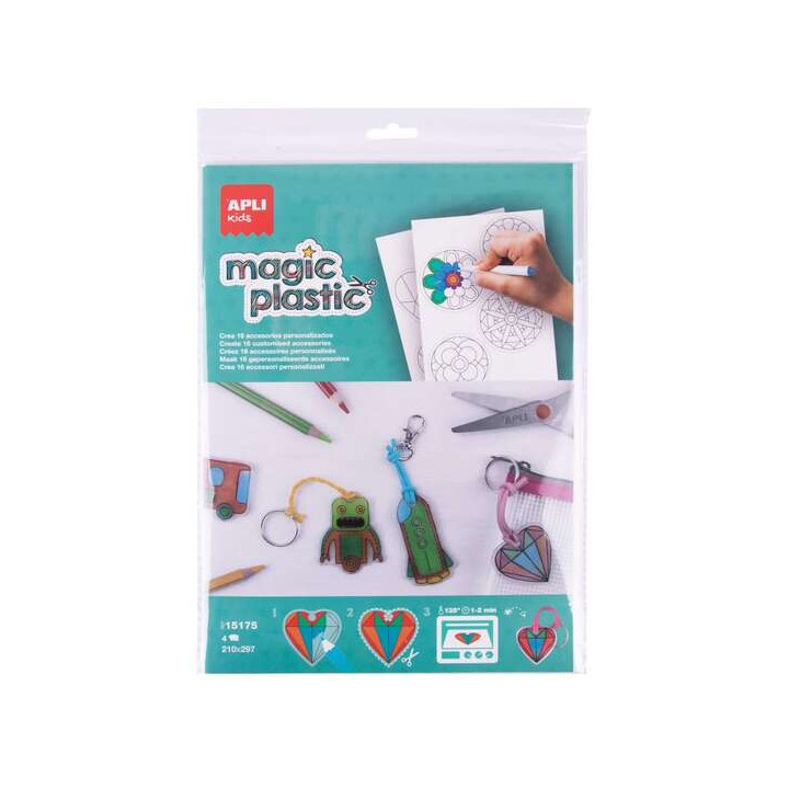Apli Magic Plastic - Se Transforma en Plastico Duro - Disminuye su Tamaño - 4 Hojas