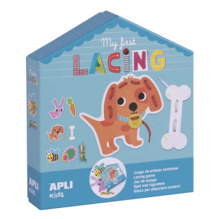 Apli Myfirstlacing - Juego de Enhebrar para Niños - Fomenta la Motricidad Fina y la Coordinacion Ojo-Mano - Incluye Cordones y T