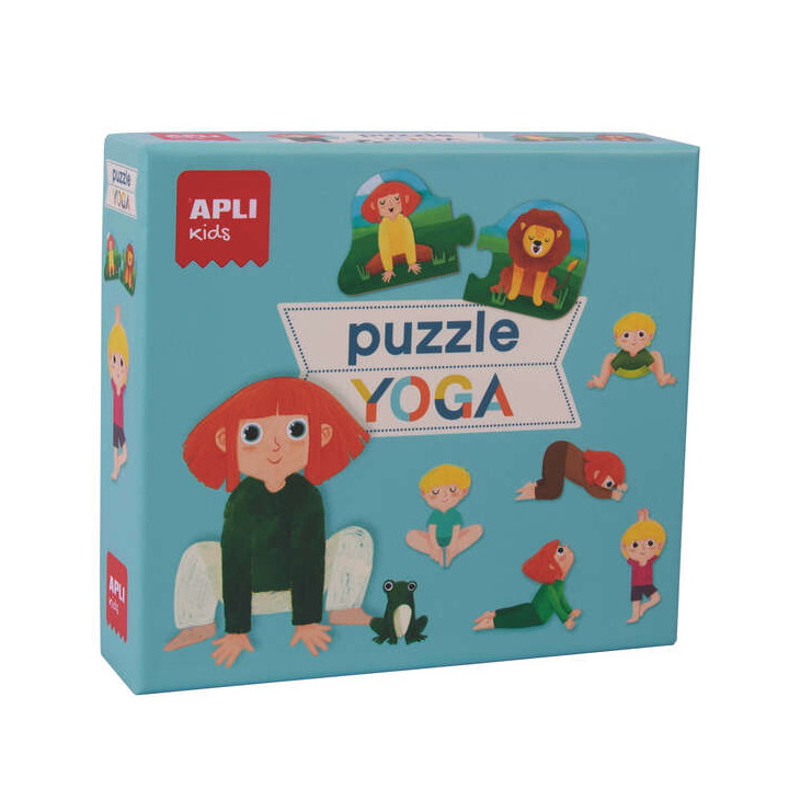 Apli Puzle Duo Yoga - 24 Piezas para Formar 12 Posturas de Yoga - Piezas Resistentes y Faciles de Manejar - Desarrolla Habilidad