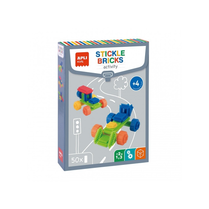 Apli Set Educativo de Construccion - 50 Piezas Flexibles - Fomenta la Psicomotricidad Fina - Mejora Coordinacion Mano-Ojo - Desa