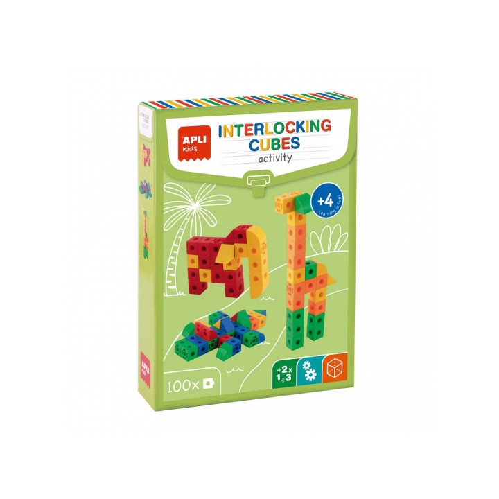 Apli Set Educativo de Construccion - 100 Piezas - Fomenta la Psicomotricidad Fina - Mejora la Coordinacion Mano-Ojo - Desarrolla