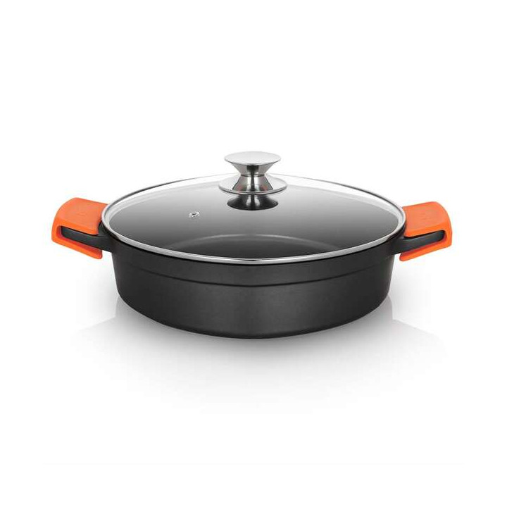 Orbegozo CDB 1028 Cacerola Baja de Aluminio Fundido - Versatilidad y Seguridad en la Cocina - Antiadherente Libre de Pfoa - Apta