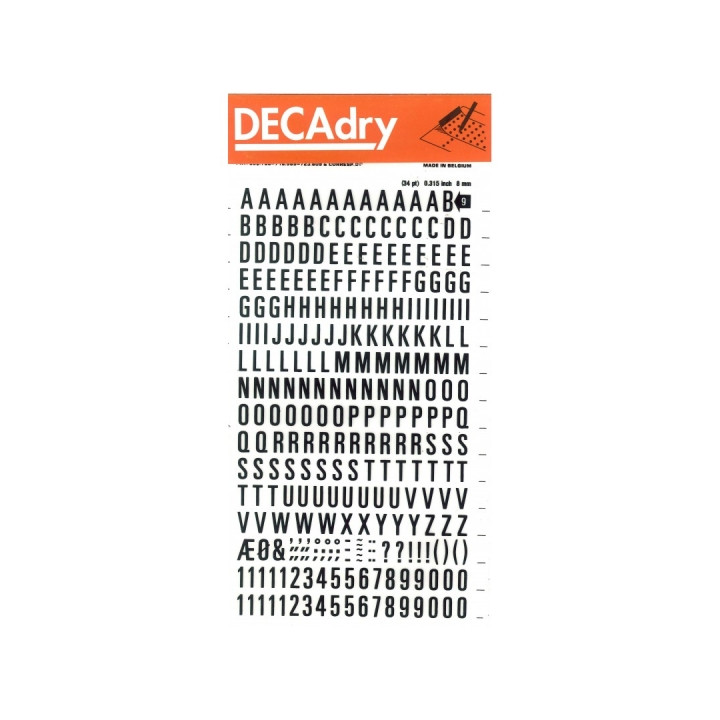 Apli Letras y Numeros Adhesivos - 8mm - 277 Caracteres - Identificacion Rapida y Limpia - Color Negro