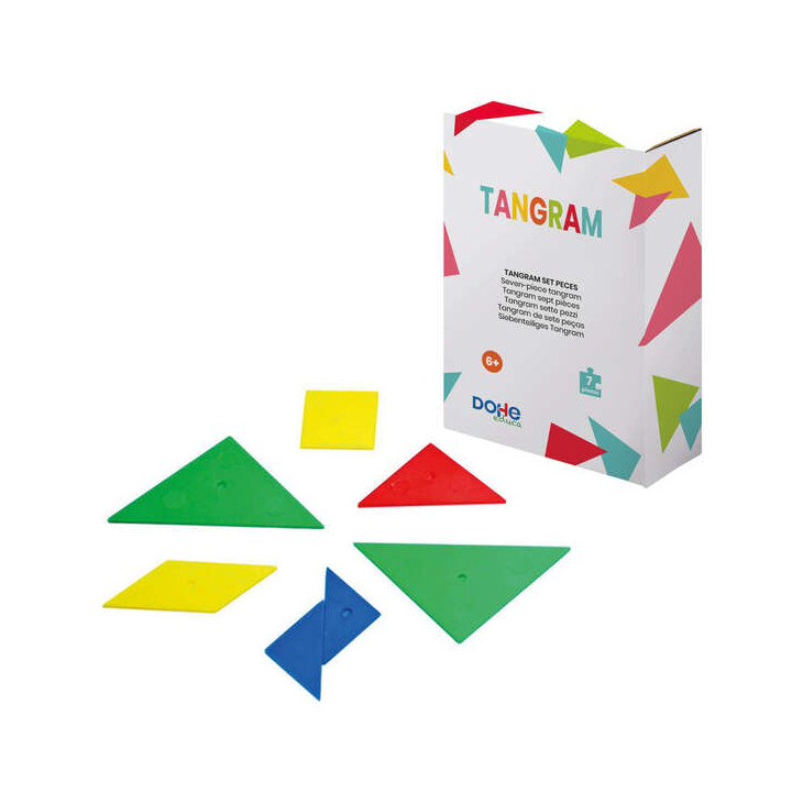 Dohe Tangram de Madera - 7 Piezas - Favorece la Imaginacion y Creatividad - Desarrollo del Sentido Espacial - Recomendado para S