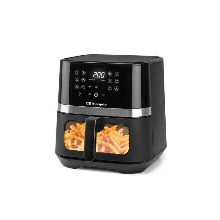 Orbegozo FDR 68 Freidora sin Aceite Saludable - Capacidad 6.5L - Potencia 1600/1800W - 12 Programas de Coccion - Pantalla LED Ta