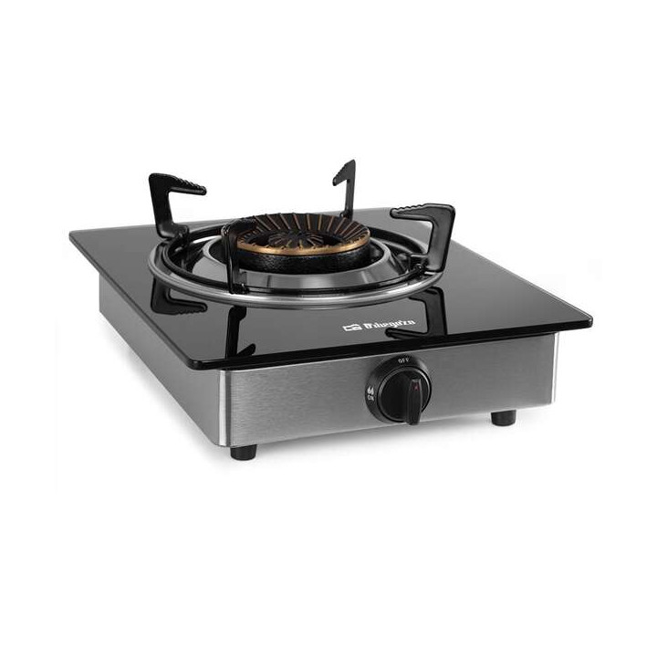 Orbegozo FO 1720 Hornillo a Gas Elegante y Seguro - Encendido Piezoelectrico - Quemador de Triple Corona - Sistema de Seguridad