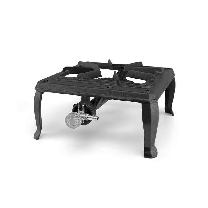 Orbegozo FO 6100 Hornillo a Gas Portatil Resistente - Potente Quemador de 3.5kW - Parrilla de Hierro Fundido - Uso Exterior Segu